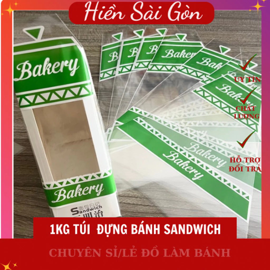 1kg Túi tam giác đựng bánh sandwich hở 2 đầu | Túi sandwich tam giác trong suốt | Bao bì bánh sandwich bán theo kg