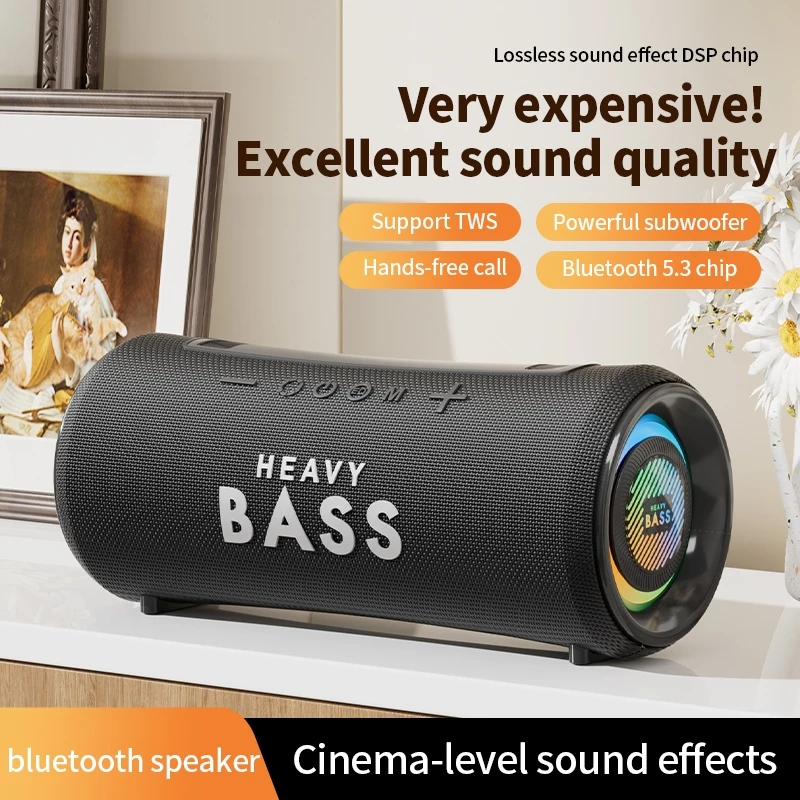 Loa Bluetooth Heavy Bass 32 Chính Hãng Loa Cầm Tay Di Động Âm Bass Mạnh RGB Atmosphere Lighting Effect TWS Wireless