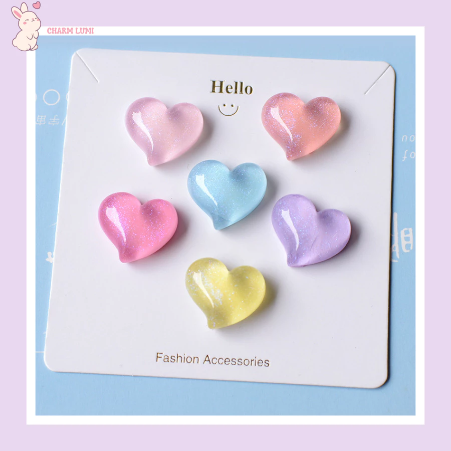 💖Charm Trái Tim Méo Kim Tuyến – Phụ Kiện Handmade DIY, Trang Trí Tiểu Cảnh, Ốp Lưng Điện Thoại, Nón Bảo Hiểm,...