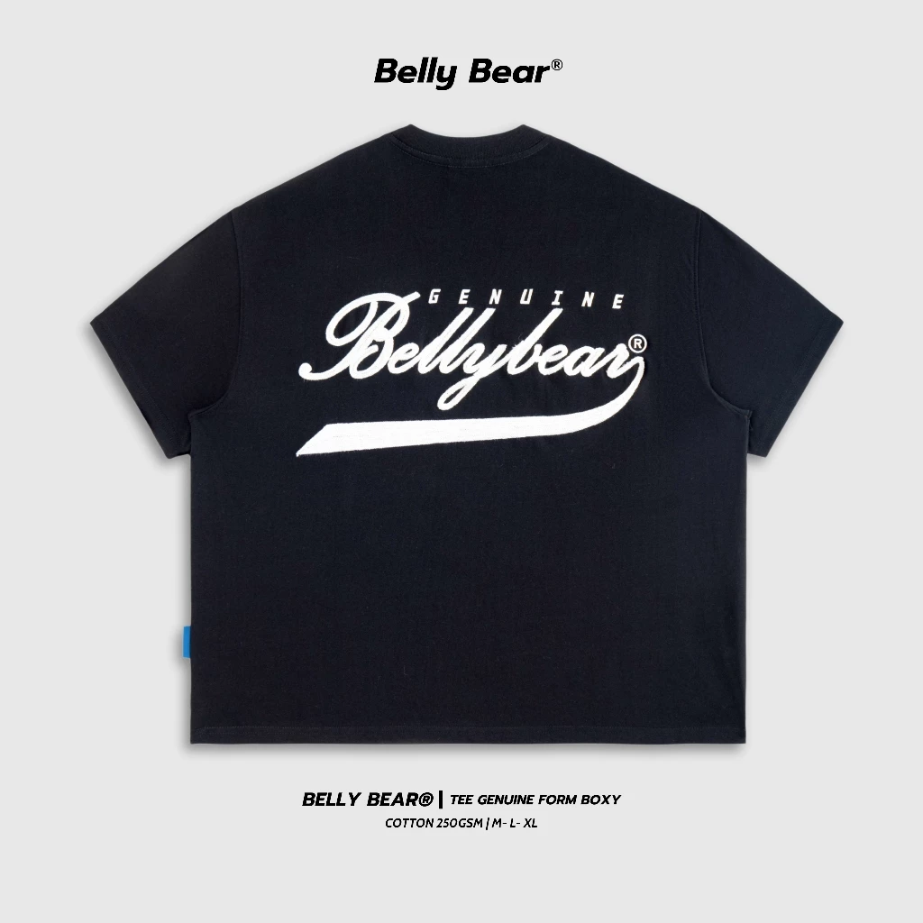 Áo Thun Thêu Len Belly Bear Genuine Form Big Boxy Cotton 250 GSM