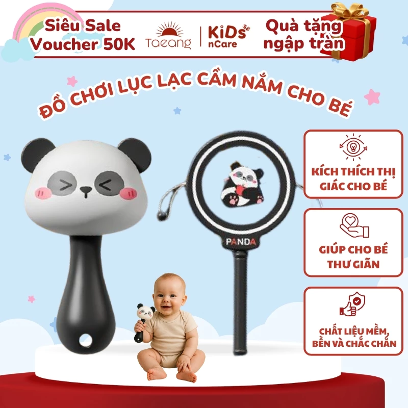 Đồ Chơi Lục Lạc Xúc Xắc Cho Bé Hình Gấu Trúc Chất Liệu Mềm Mại Và Bền, Giúp Kích Thích Thị Giác
