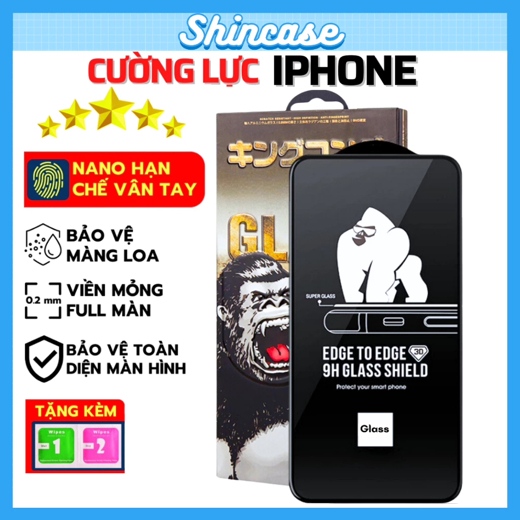 Kính Cường Lực iPhone KK Trong Suốt Full Màn - iP 6/6s/7/8/Plus/X/XS/XR/11/12/13/14/15/16/17/18/Pro/Max/Mini/Air