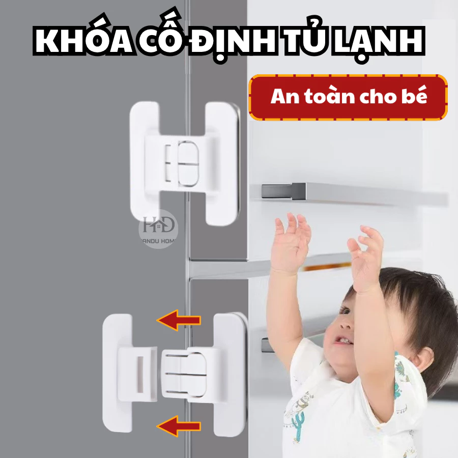 Chốt Khóa An Toàn Tủ Lạnh, Khóa Cố Định Cửa Tủ, Ngăn Kéo Chống Kẹp Tay Trẻ Em, Khóa Tủ Lạnh Chống Rò Điện