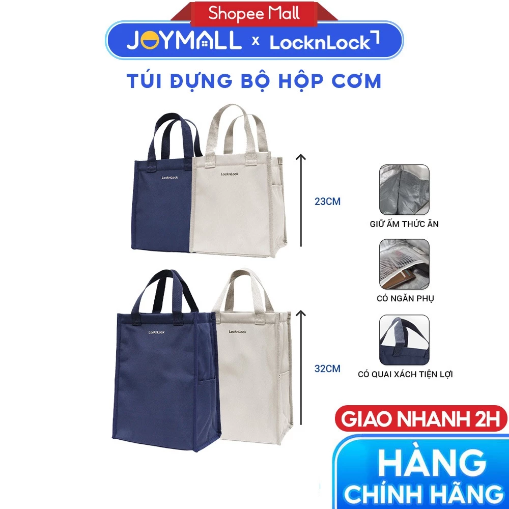 Túi đựng bộ hộp cơm LocknLock Daily Cooler, Table Mat HWB820 HWB821 HWB820GRN  - Hàng chính hãng - JoyMall