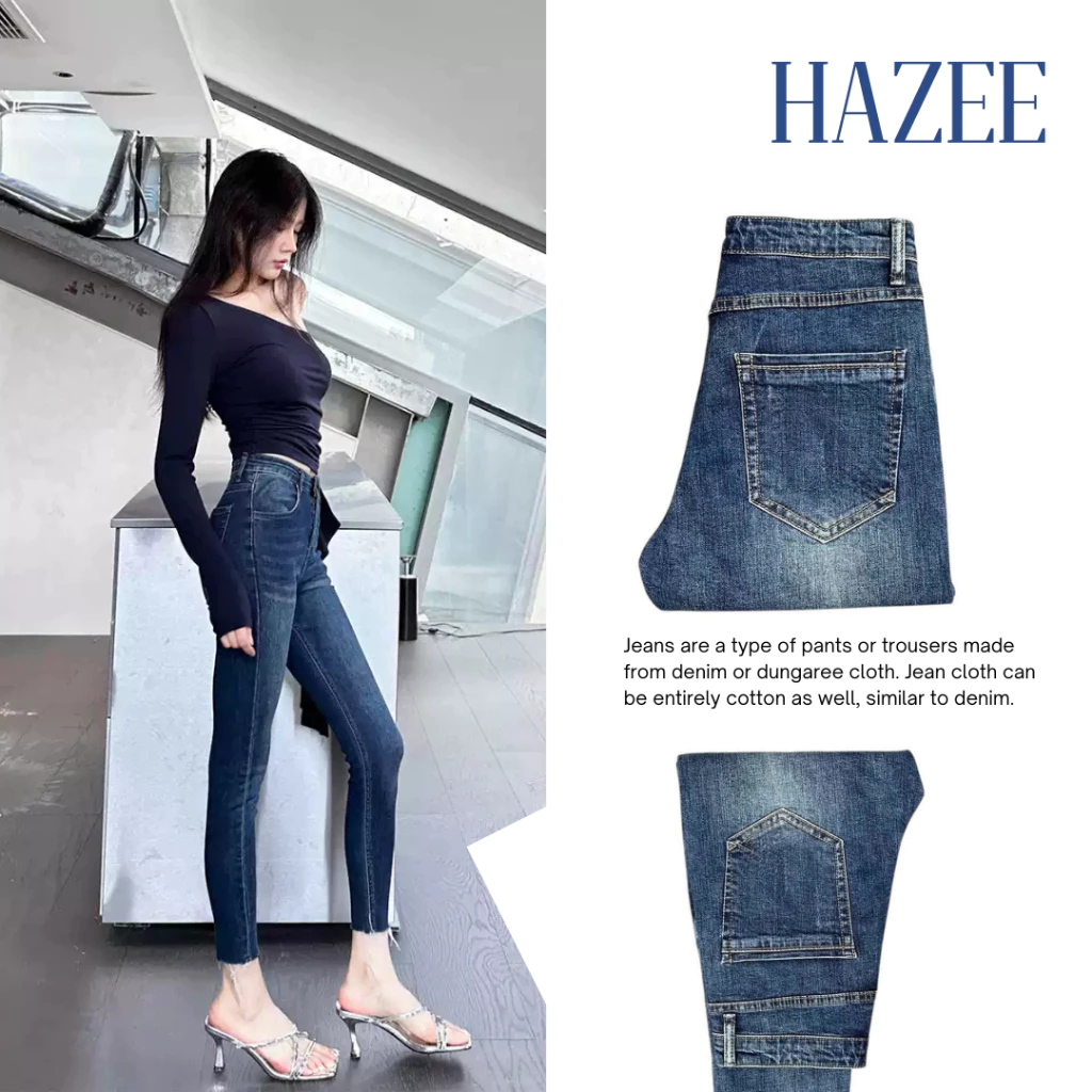 Quần Jean Nữ Lưng Cao Skinny Tôn Dáng HAZEE