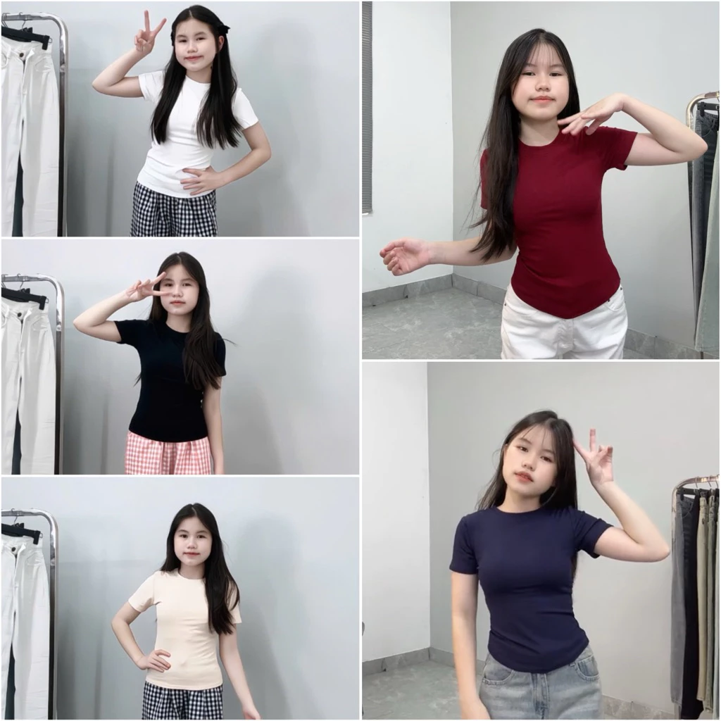 ÁO THUN CỔ TRÒN CHẤT cotton co dãn 4 chiều ( bó sát ) nhận đơn từ m43 34kg trở lên