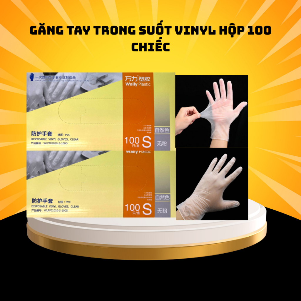 Hộp 100 Chiếc Găng tay trong suốt không bột siêu dai cho nấu ăn, thực phẩm…