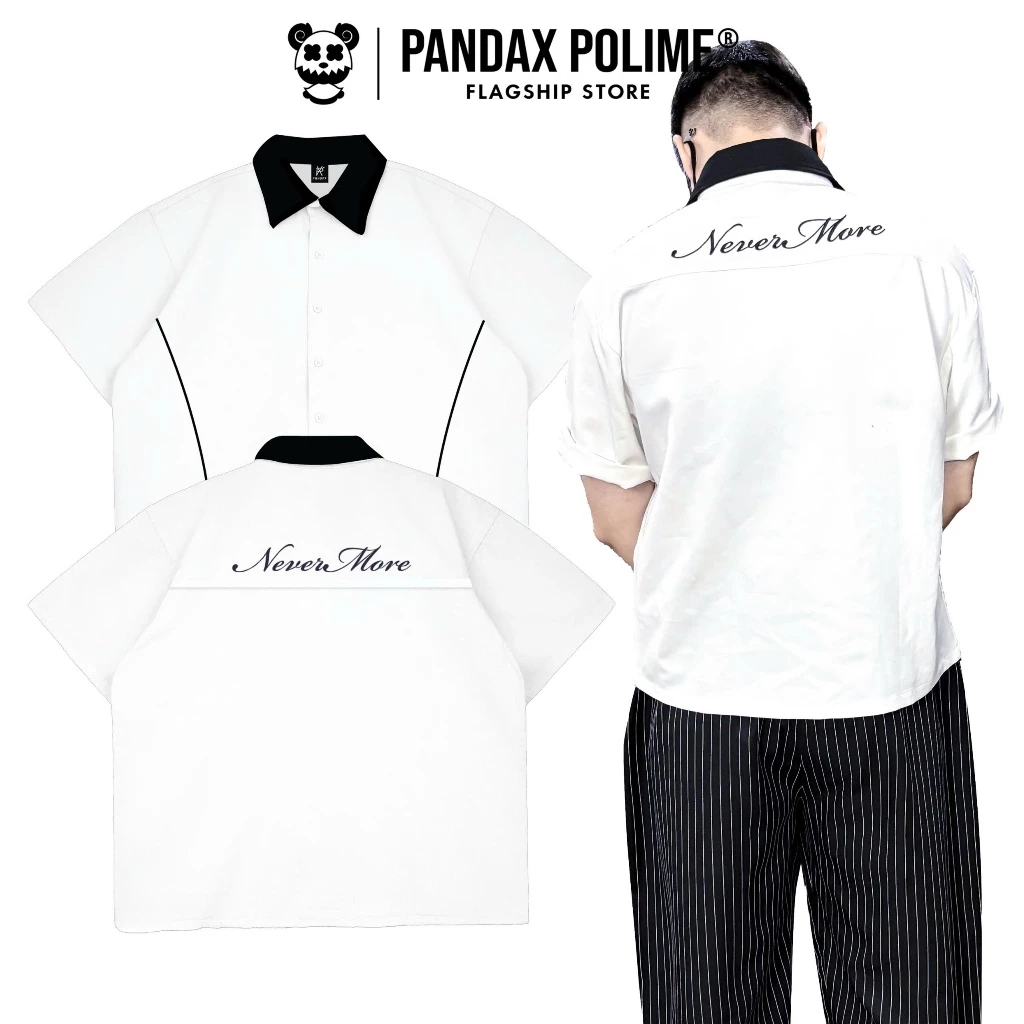 Sơ mi boxy phối viền sọc thêu unisex local brand form rộng big size cặp đôi nam nữ px pandax polime