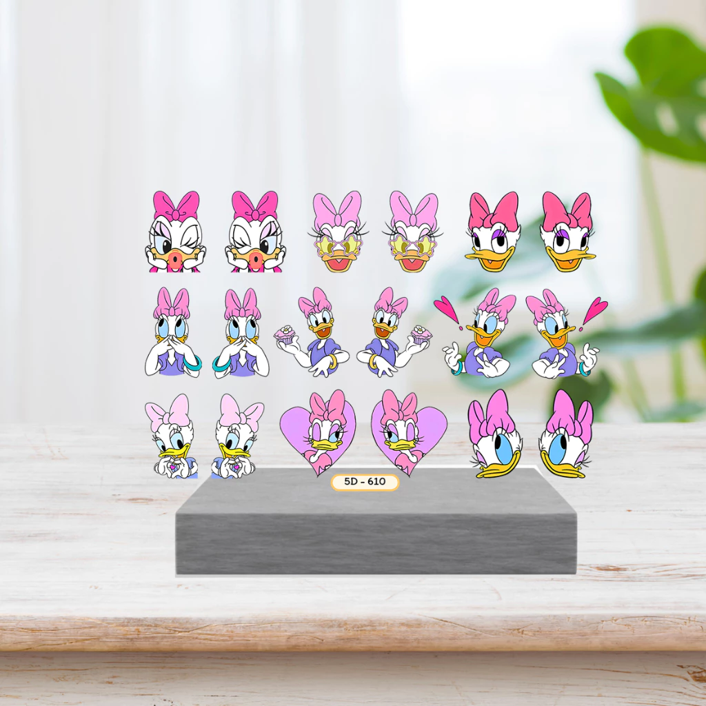 Sticker 5D Hoạt Hình, Chibi Dán Móng (Mã 577-670) Nữ Làm Nail, Dán Móng, Trang Trí Móng
