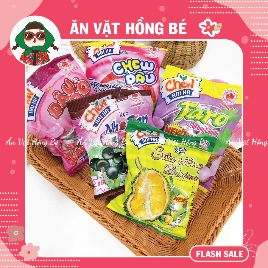 Kẹo trái cây mềm Chew Hải Hà (90g), đồ ăn vặt - Ăn vặt Hồng Bé