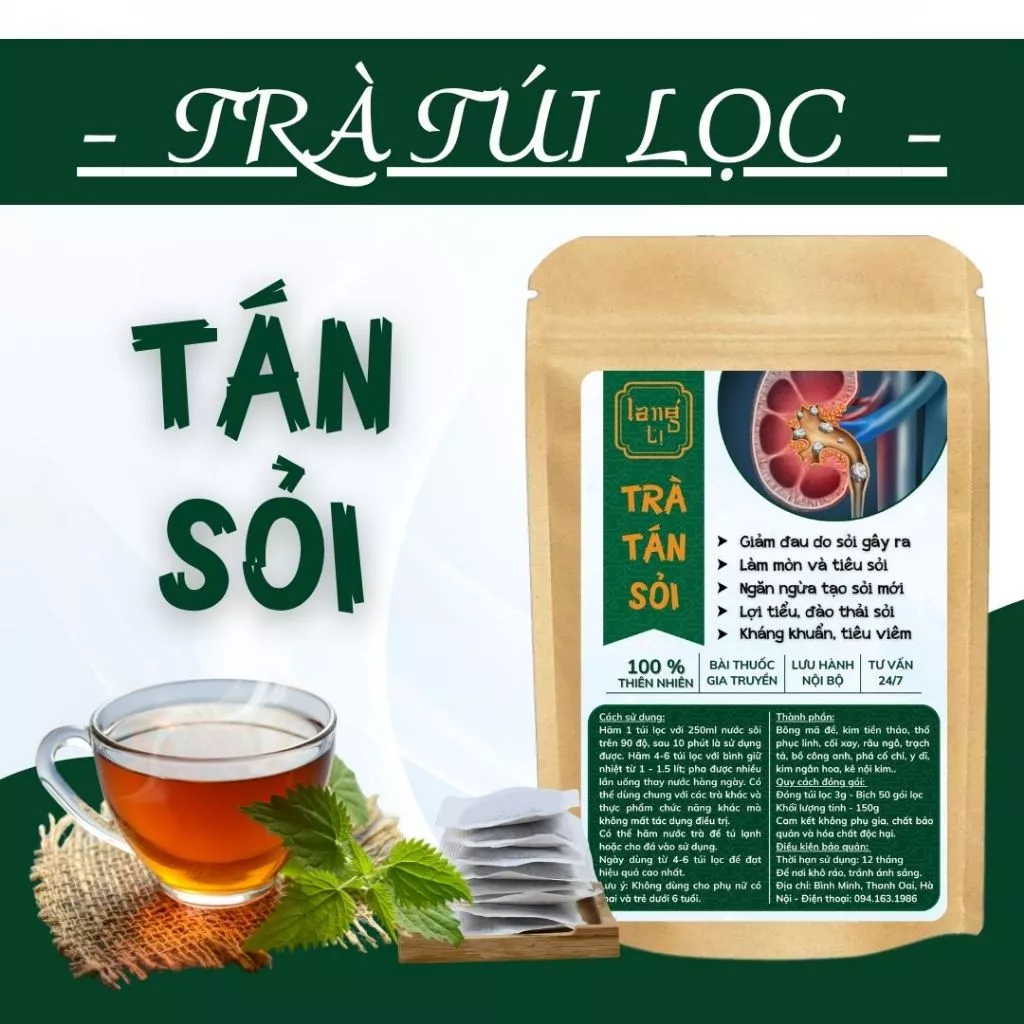 Trà Tán Sỏi - Lang Tị - Lợi Tiểu, Chữa,Giảm, Bài Tiết Sỏi Thận, Tiết Niệu, Bàng Quang - Túi 50 lọc