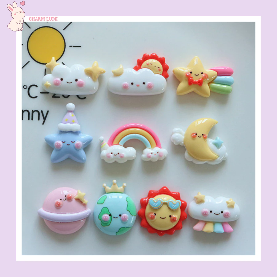🌧️Charm Thời Tiết & Hành Tinh  – Phụ Kiện Handmade DIY, Trang Trí Tiểu Cảnh, Ốp Lưng Điện Thoại, Nón Bảo Hiểm,...