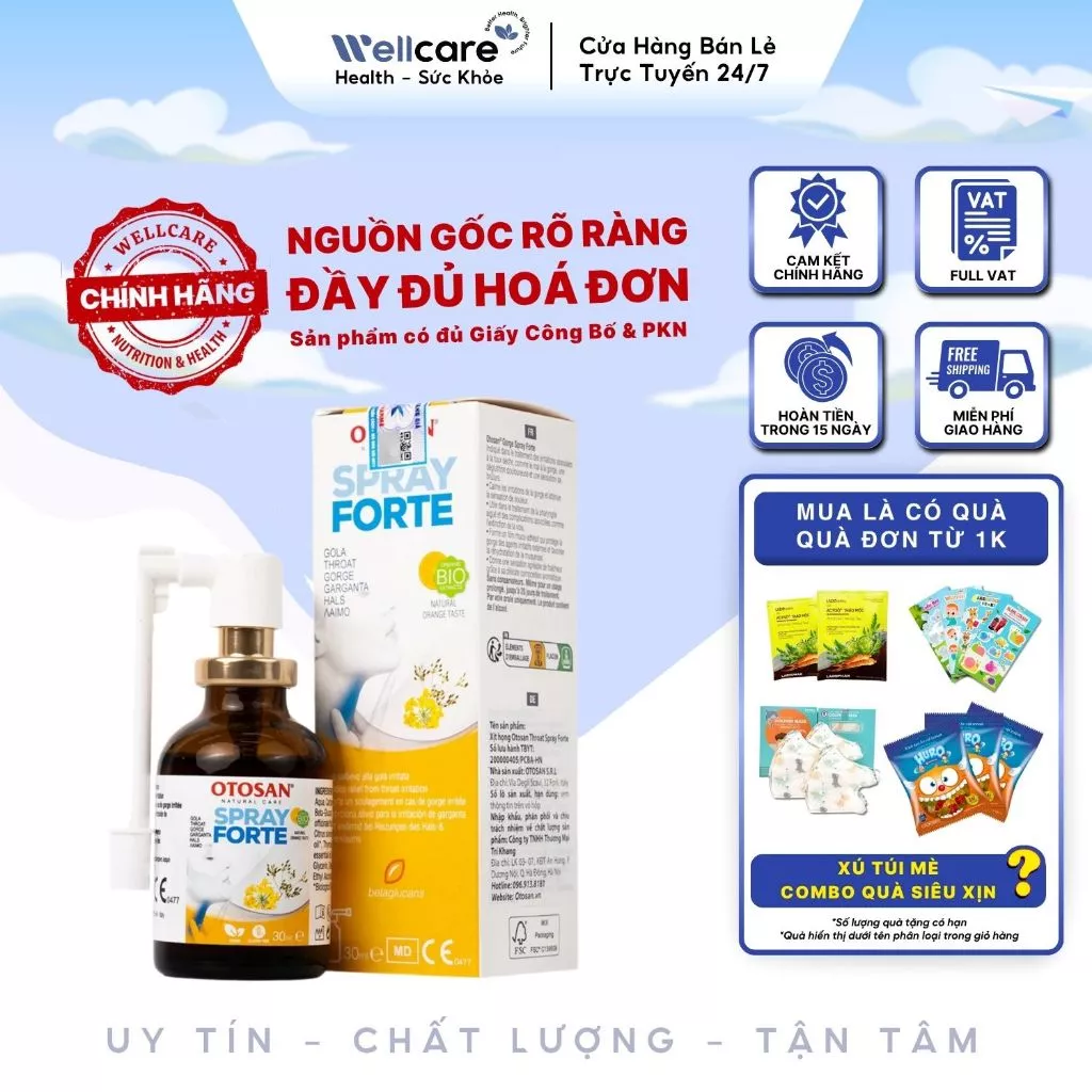 [✨CHÍNH HÃNG] Xịt Họng OTOSAN THROAT SPRAY 30ml Chính Hãng - Giảm sưng đau họng, ho, đau rát họng khó nuốt