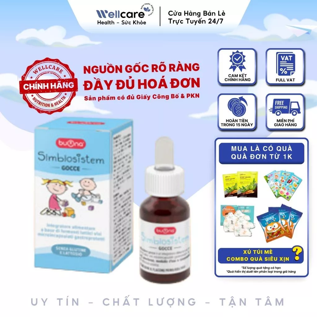 [✨CHÍNH HÃNG] Men Vi Sinh BUONA Simbiosistem Gocce [Lọ 10 ml, Italy] - Hỗ trợ giảm rối loạn tiêu hóa, tiêu chảy