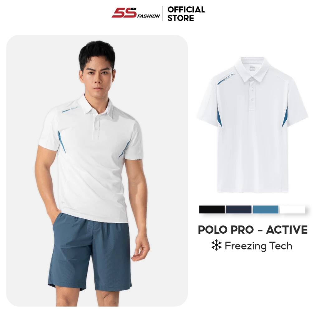 Áo Polo Nam Thể Thao 5S FASHION Mát Lạnh Thoáng Khí, Thiết Kế Can Phối Khỏe Khoắn (01-APC25035)