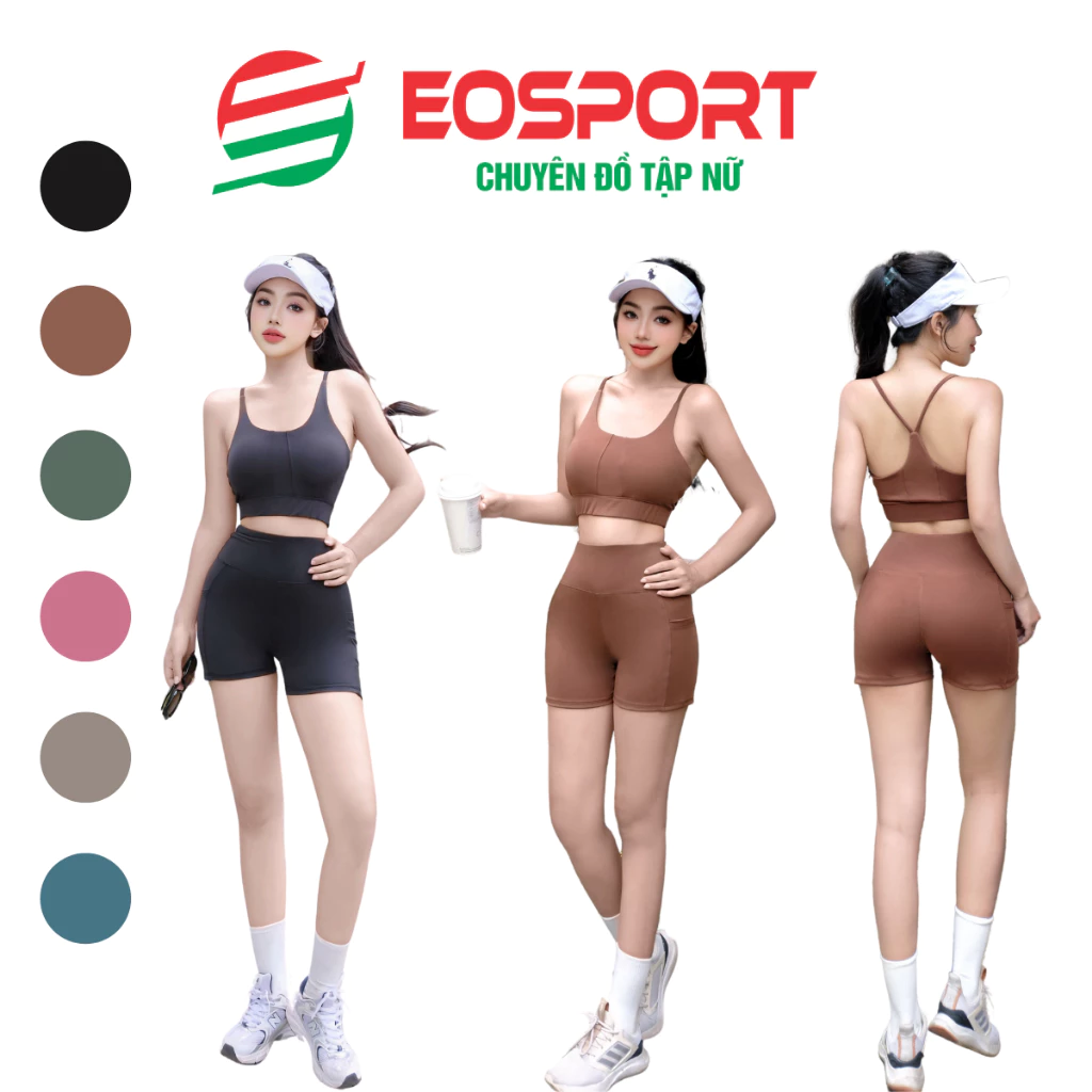 Bộ Tập Gym Nữ, Đồ Tập Yoga Erobic Nữ Áo Bra Kèm Mút Có Mút Quần Đùi Cạp Cao Chất Liệu Co Giãn Thấm Hút Tốt- Ng26
