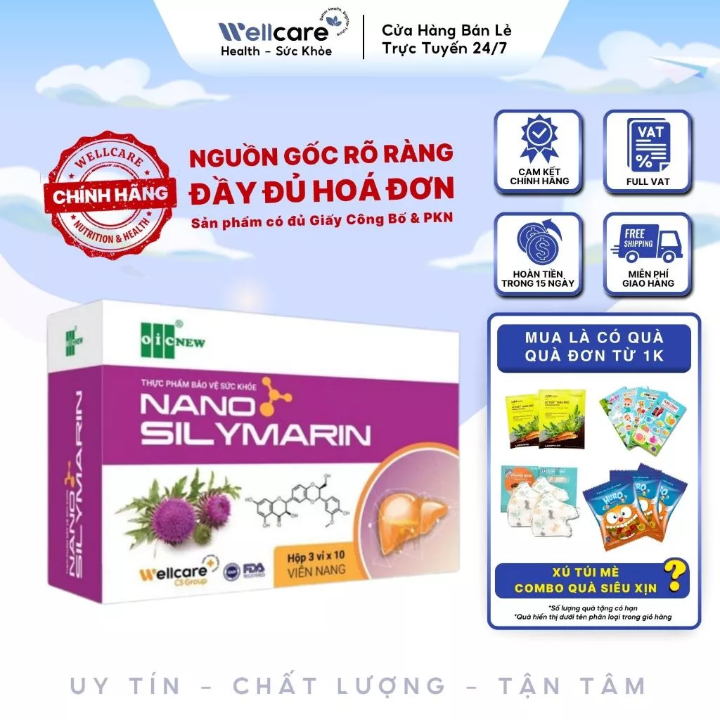 [✨DATE 12/2026][MUA 1 TẶNG 1] NANO SILYMARIN OIC Hộp 30 viên - Giải Độc Hạ Men Phục Hồi Chức Năng Gan,Bảo Vệ Tế Bào Gan