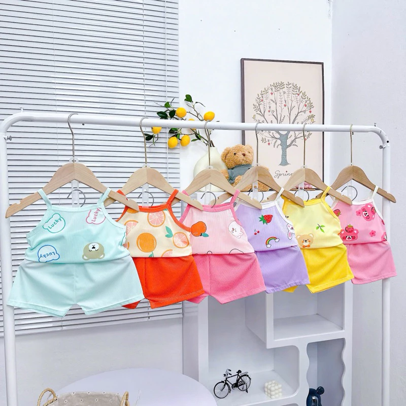 (4-14kg) Bộ ba lỗ cho bé trai, be gai chất THUN TĂM thun lạnh nhiều hình động vật dễ thương cho bé