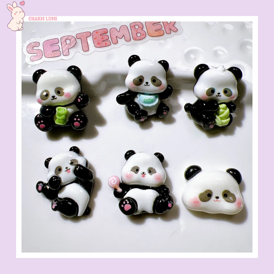 🐼Charm Gấu Panda Mini – Phụ Kiện Handmade DIY, Trang Trí Ốp Lưng, Kẹp Tóc, Nón Bảo Hiểm,…