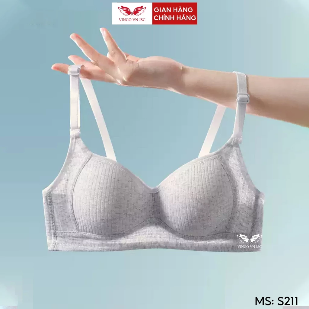 Áo ngực mút mỏng không gọng VINGO chất cotton thoáng khí chữ U dáng thể thao tập gym S473 VNGO