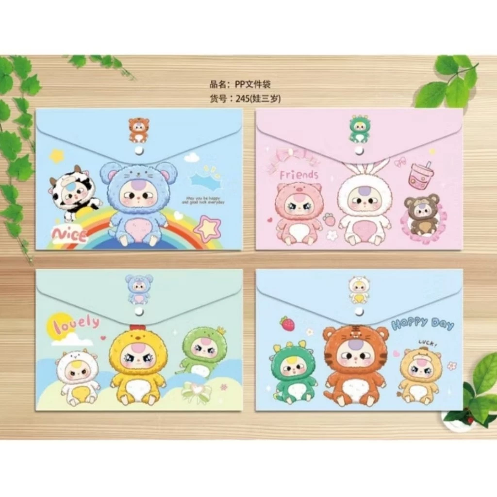Túi cúc đựng tài liệu A4 Clear Bag  hình dễ thương