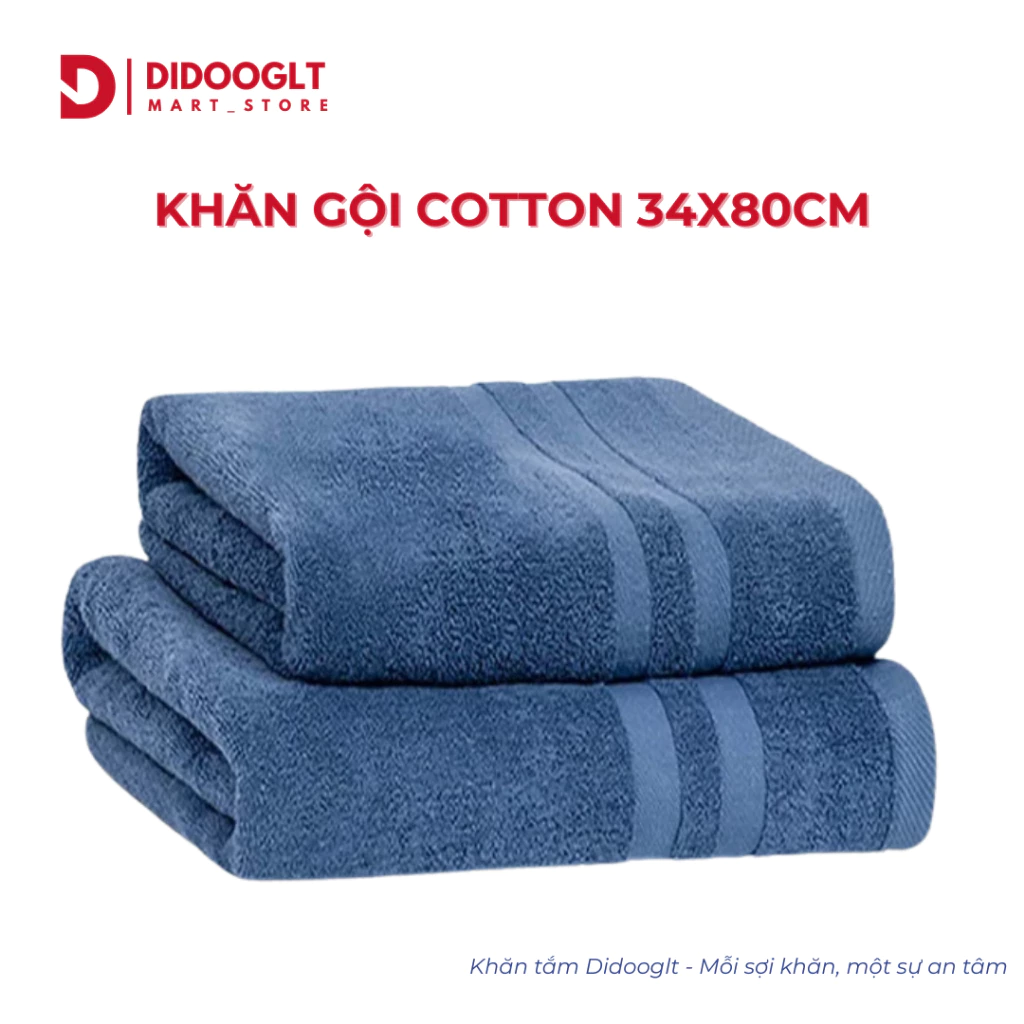 Khăn Gội DIDOOGLT TOWEL 34x80cm Chất Liệu 100% Cotton Cao Cấp Thấm Hút Tốt An Toàn Cho Da