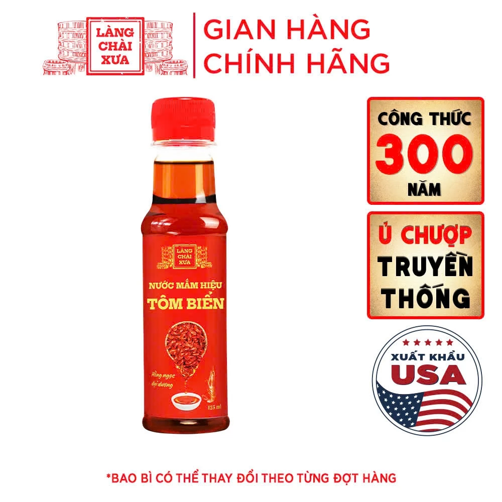 Nước mắm hiệu tôm biển Làng Chài Xưa Hồng Ngọc Đại Dương 125ml/chai