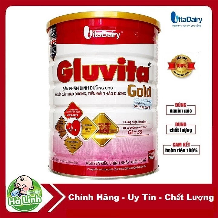 Sữa Gluvita gold 900g Dành cho người tiểu đường [Date 2027]