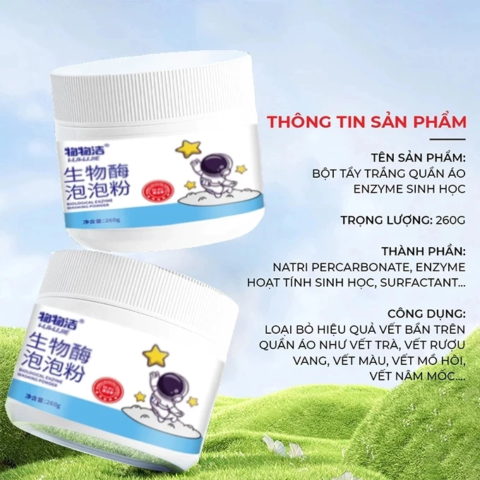 Combo 2 hộp Bột Tẩy Trắng Sinh Học An Toàn Cho Da Đánh Bay Vết Bẩn Áo Quần Khử Vết Ố Vàng Tẩy Trắng Quần Áo