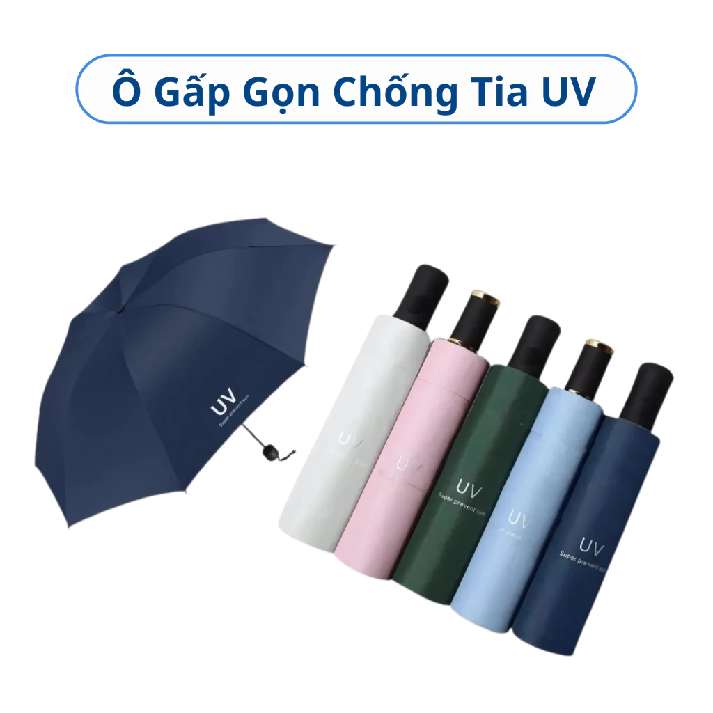 Ô che nắng chống tia UV Didooglt dù che mưa che nắng cầm tay gấp gọn chống thấm