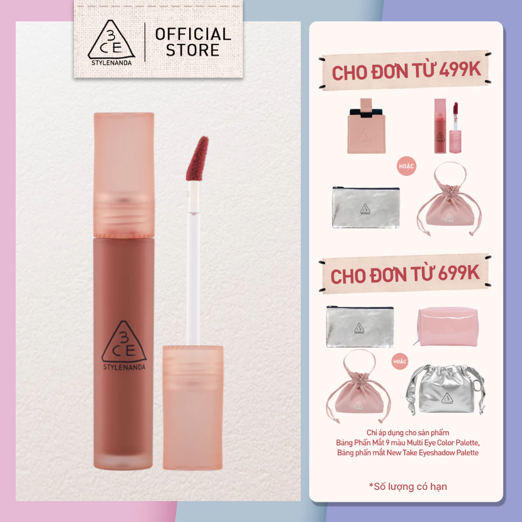 Son Kem 3CE Cho Viền Môi Mờ Ảo Không Lem Blur Water Tint