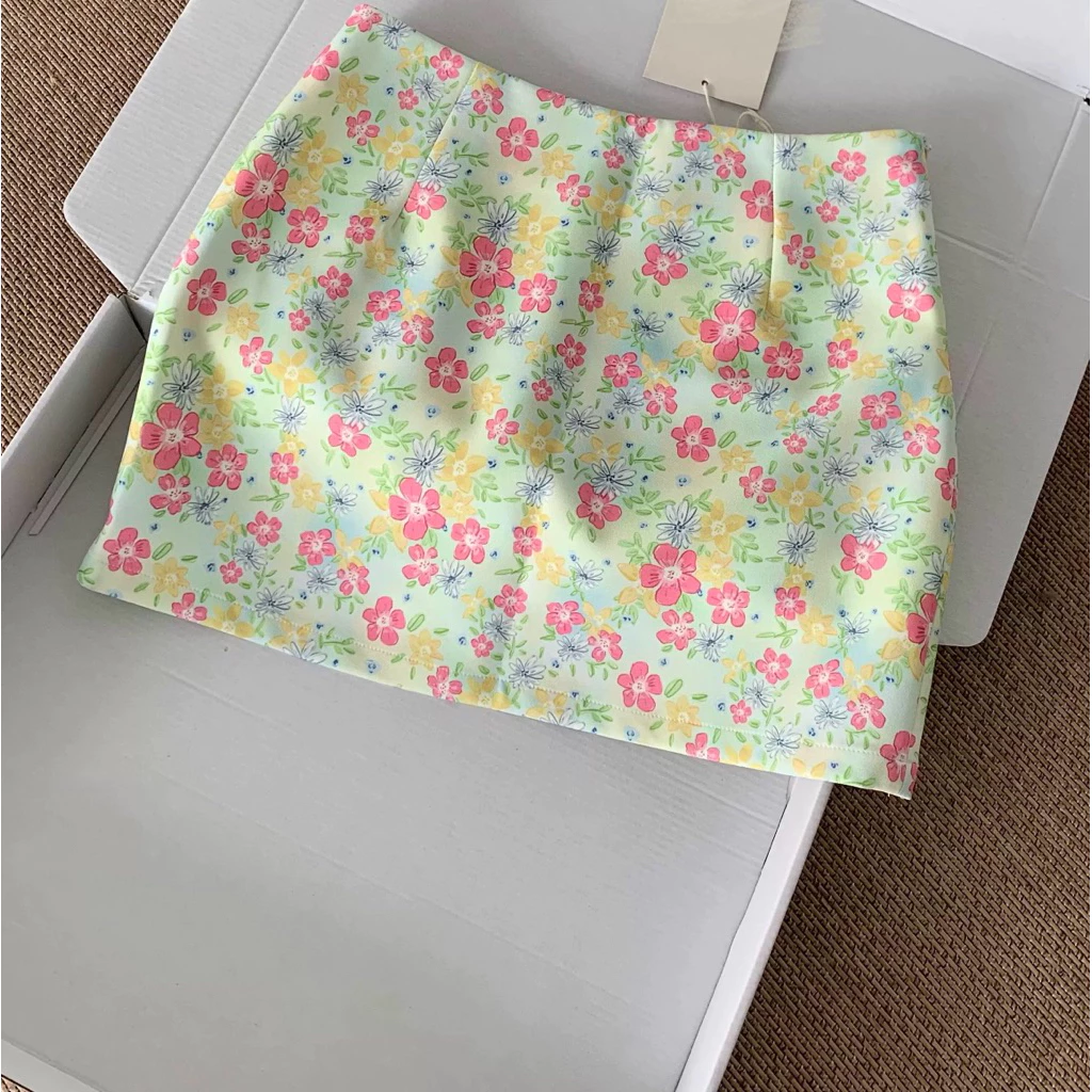Chân Váy nữ form A vừa hoa nhí co giãn mùa hè đi biển bigsize(55-85kg)[KIMBIGSIZE]