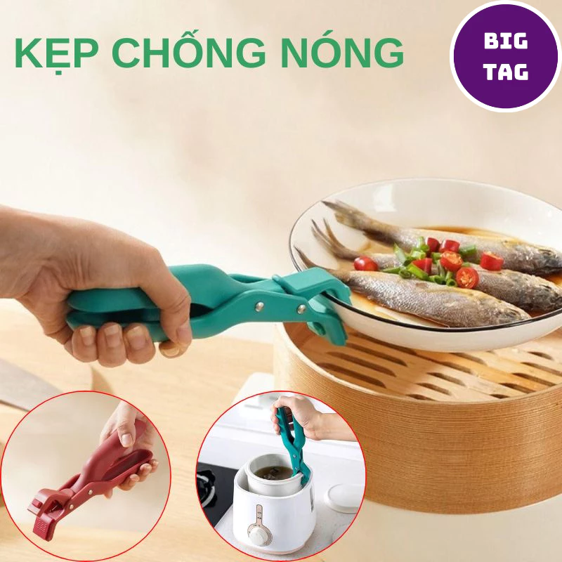 kẹp gắp đồ nóng chống bỏng, dụng cụ gắp đồ nóng nhà bếp tiện lợi 2054