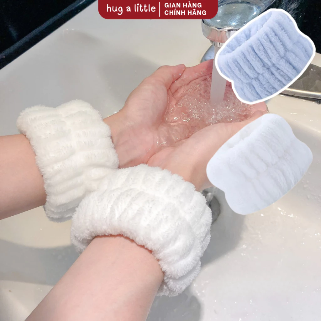[QUÀ TẶNG BY Hug A Little] Vòng Đeo Tay Thấm Nước Rửa Mặt – Chống Thấm Cổ Tay, Lau Mồ Hôi, Đa Năng Khi Rửa Tay