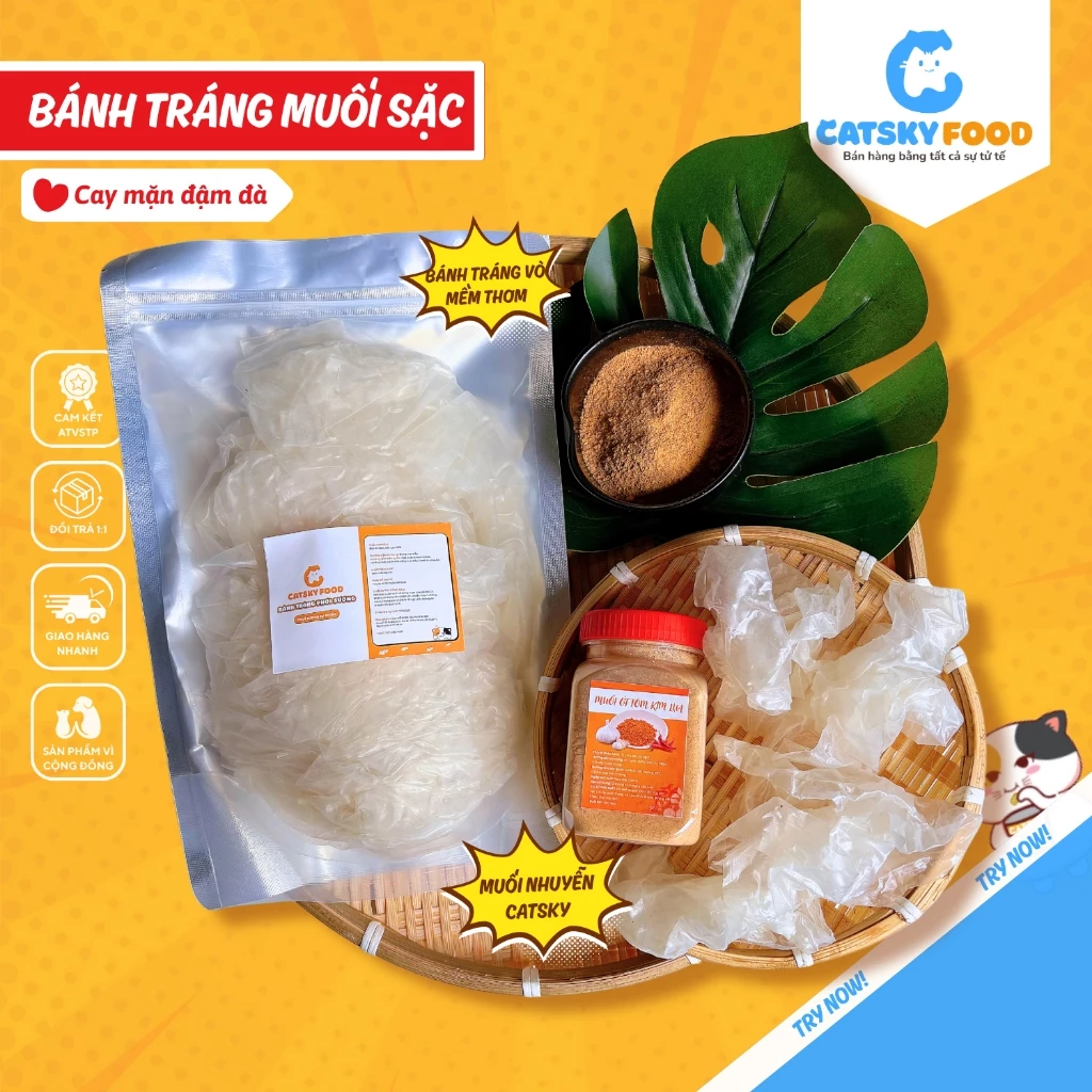 Bánh tráng vò phơi sương CATSKY FOOD bánh vò muối sặc đồ ăn vặt tiện lợi - COMBO VÒ MUỐI SẶC