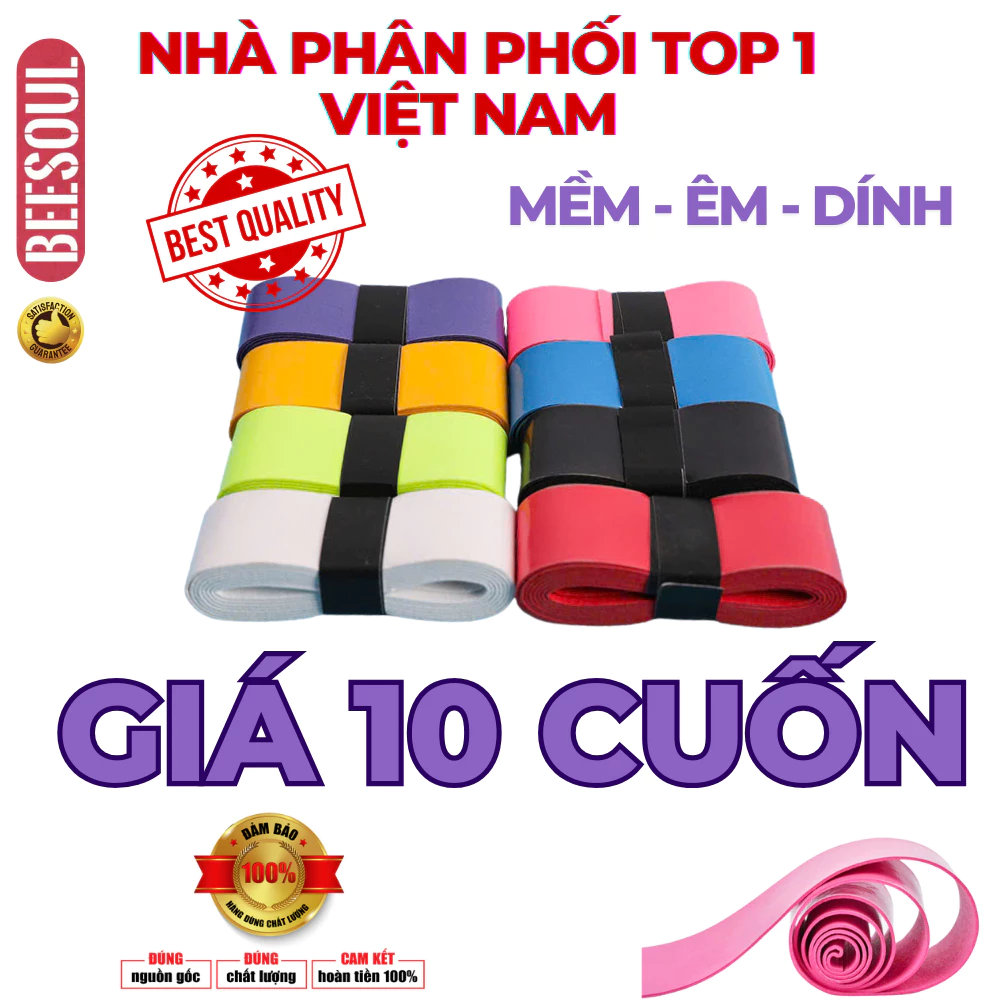 Cuốn cán vợt Pickleball, Cầu lông, Tennis loại Rẻ Bền Đẹp da pu Mềm Êm Dính nhà phân phối Top1 VN
