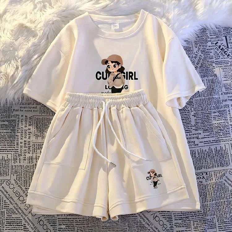 [RẺ VÔ ĐỊCH] Set đồ nữ CUTEGIRL ba sọc,bộ quần áo nữ mặc nhà thoáng mát bộ thể thao nữ mùa hè tay lỡ quần short
