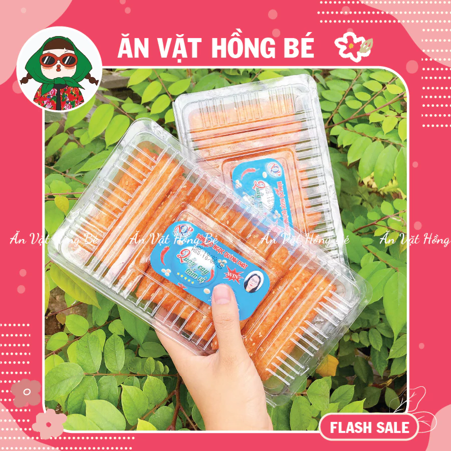 Bánh Pò Quẩy Cay BBQ Ngọc Quỳnh Phát (Hộp 20 miếng), bim bim quẩy bò, đồ ăn vặt