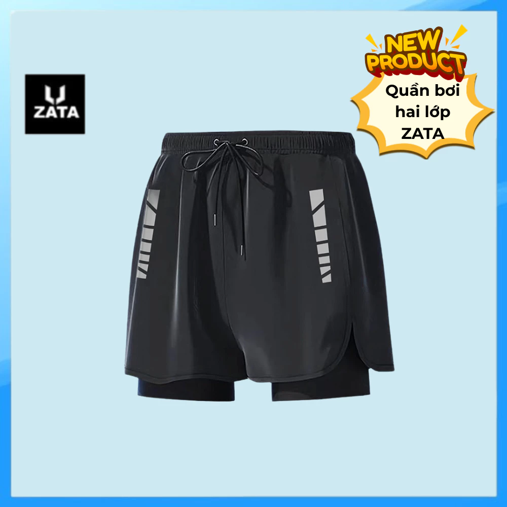 Quần chạy bộ, Tập gym, Quần thể thao nam co giãn 4 chiều, Quần bơi nam 2 lớp cao cấp Zata Vn - QBHZ
