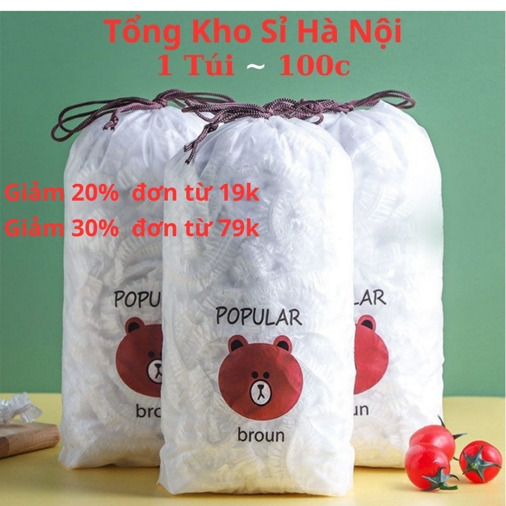 Túi màng bọc thực phẩm JYoohome chất liệu PE co dãn có chun siêu dai, Túi gấu bọc đồ ăn