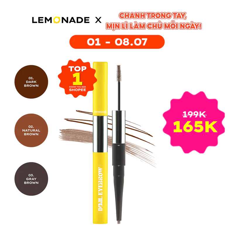 Chì kẻ mày 2 đầu Lemonade Dual Eyebrow 2.75g