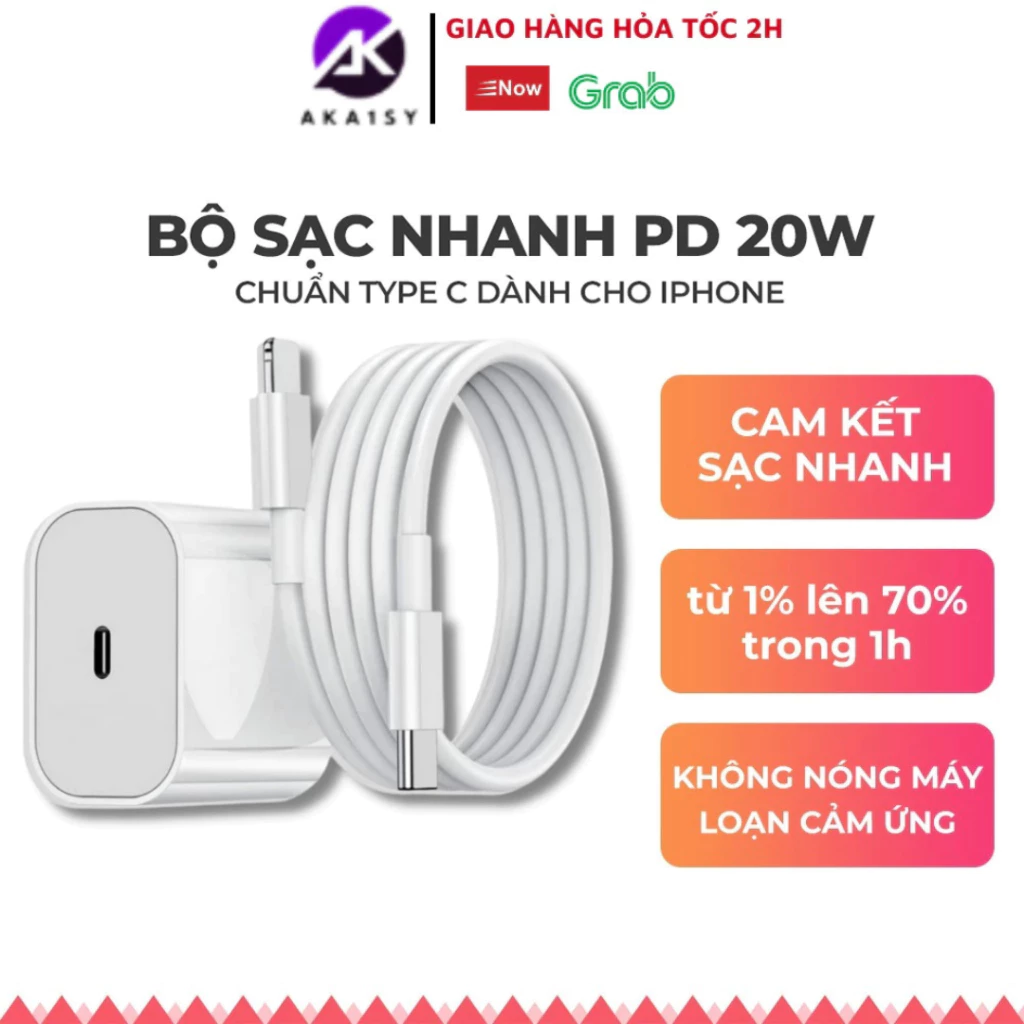 Sạc Nhanh PD 20W Không Nóng Máy ,An Toàn Ổn Định Bảo Hành 12 tháng AKA1SY