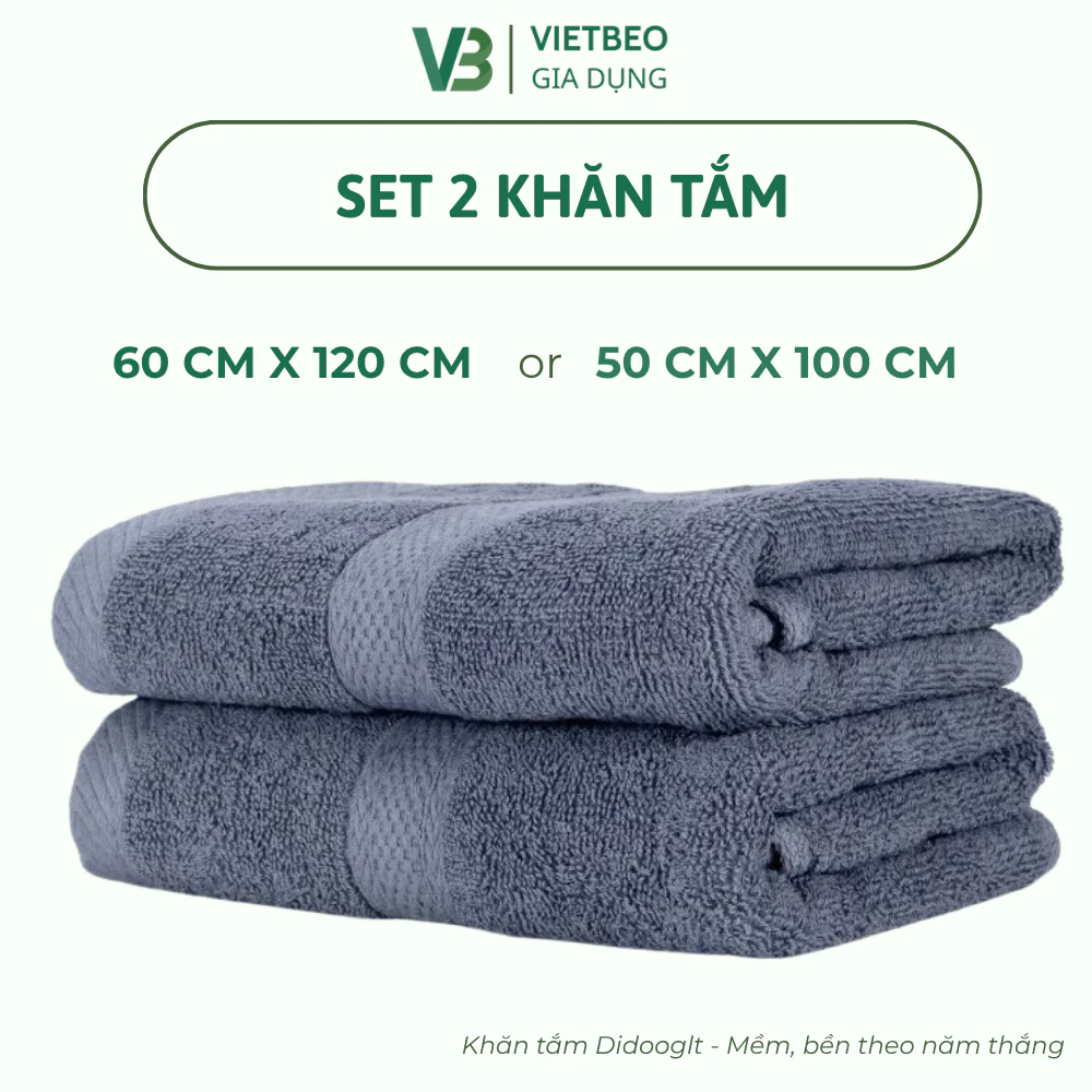Bộ Hai Khăn Tắm DIDOOGLT 50x100cm , 60x120cm Chất Liệu Cotton Cao Cấp Mềm Mịn Thấm Hút