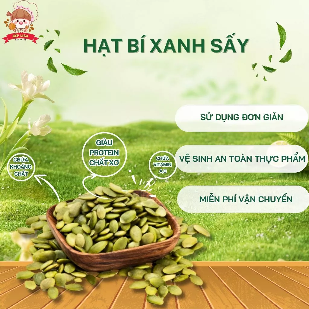 Hạt bí xanh sấy giòn nguyên vị tại Bếp Lisa