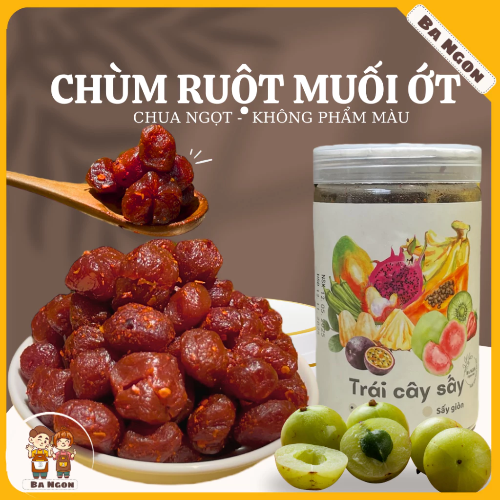 Chùm ruột sấy muối ớt - vị chua ngọt - ít ngọt - không phẩm màu