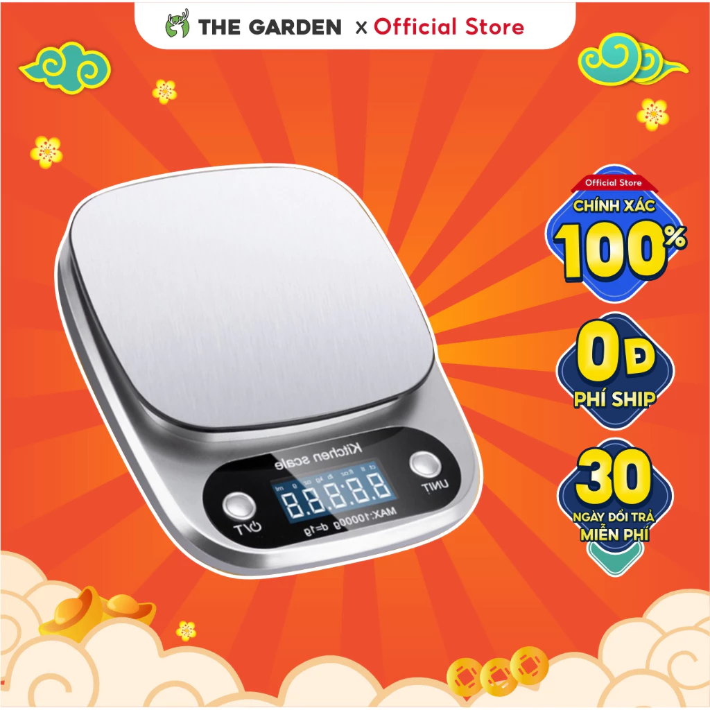 Cân tiểu ly điện tử nhà bếp GB-07 CH305, B05, TIMER, SF400 định lượng 1g - 5kg tặng kèm 2 viên - THE GARDEN