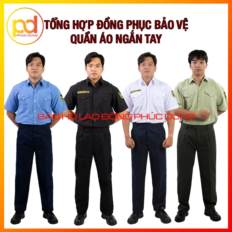 Bộ quần áo đồng phục bảo vệ ngắn tay LOẠI TỐT chuyên nghiệp giá rẻ loại cotton thấm hút mồ hôi
