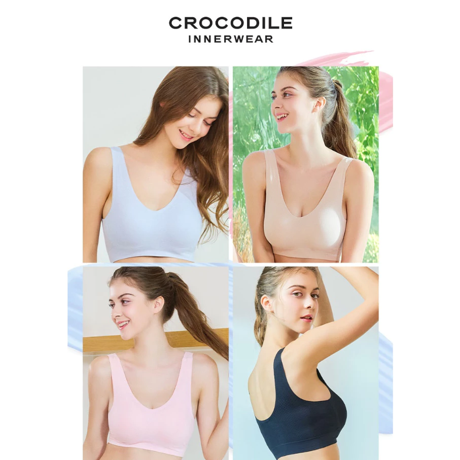 Áo Ngực Crocodile Xuất Hàn Quốc Hoàn Hảo Cho Mọi Hoạt Động –  Không Gọng, Thoáng Khí, Êm Ái.