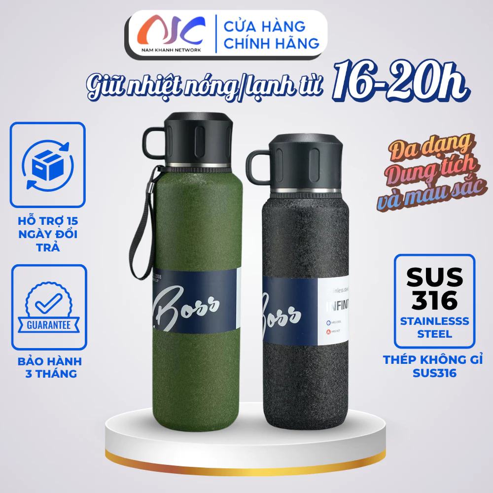 Bình Giữ Nhiệt Nước Nóng & Lạnh Cao Cấp - Bình nước dành cho nam và nữ - NK48