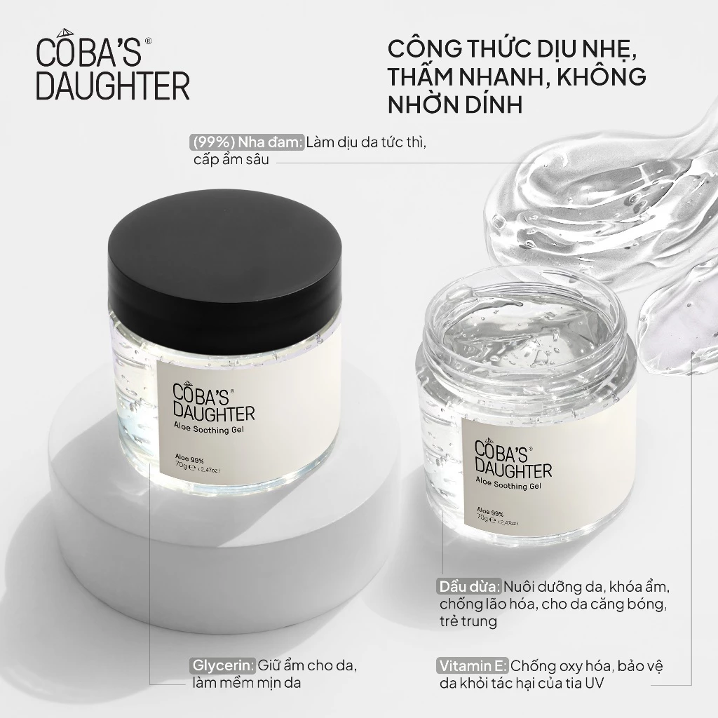 [Gift Minisize] Gel Làm Dịu Da Nha Đam CoBa’s Daughter Aloe Soothing Gel 70gr